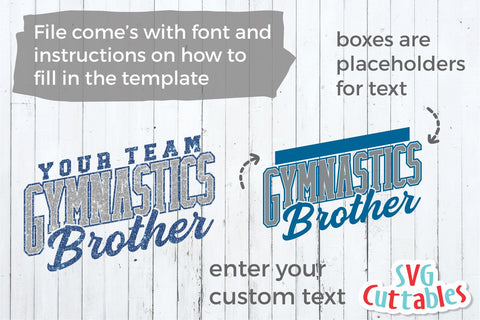 Gymnastics Brother svg - Gymnastics Cut File - Gymnastics Template 006 - svg - eps - dxf - Silhouette - Cricut Cut File - Digital Download SVG Svg Cuttables 