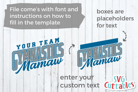 Gymnastics Mamaw svg - Gymnastics Cut File - Gymnastics Template 0010 - svg - eps - dxf - Silhouette - Cricut Cut File - Digital Download SVG Svg Cuttables 