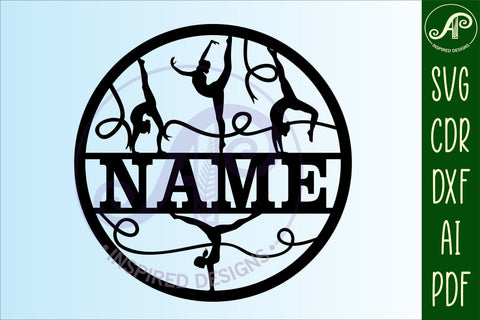 Gymnastics name sign svg laser cut template SVG APInspireddesigns 
