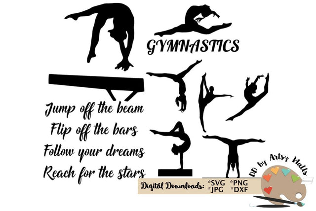 Gymnastics quote - female gymnast svg bundle - motivational quote svg dxf SVG The Artsy Spot 