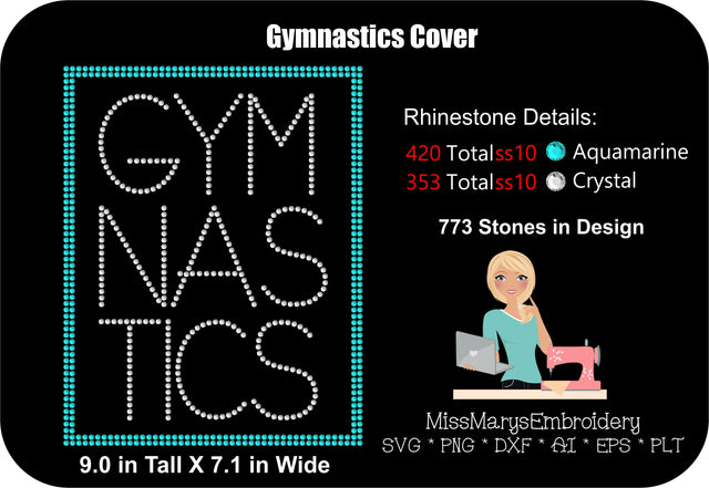 Gymnastics Rhinestone | Rhinestone SVG | Gymnastics SVG SVG MissMarysEmbroidery 