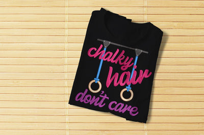 Gymnastics Rings Chalky Hair Don't Care Embroidery Embroidery/Applique Designed by Geeks 