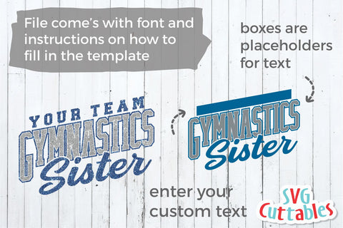 Gymnastics Sister svg - Gymnastics Cut File - Gymnastics Template 007 - svg - eps - dxf - Silhouette - Cricut Cut File - Digital Download SVG Svg Cuttables 