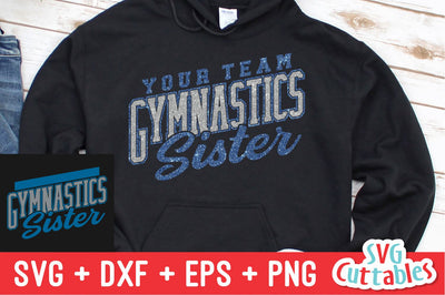 Gymnastics Sister svg - Gymnastics Cut File - Gymnastics Template 007 - svg - eps - dxf - Silhouette - Cricut Cut File - Digital Download SVG Svg Cuttables 