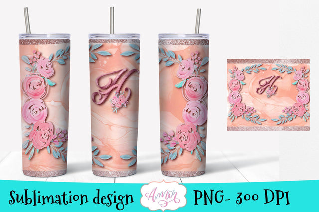 H monogram design for 20oz tumbler sublimation Sublimation Amorclipart 