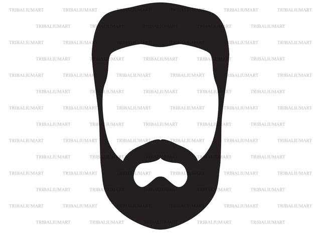 Hair Beard Mustache silhouette SVG TribaliumArtSF 