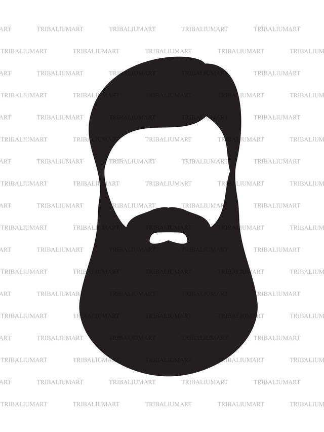 Hair Beard Mustache silhouette SVG TribaliumArtSF 