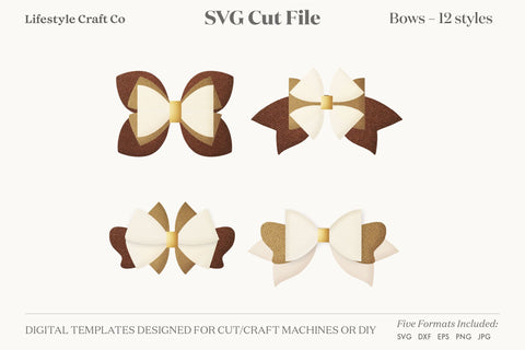 Hair Bow Bundle SVG, Hair Bows Template, Cricut Cut SVG Lifestyle Craft Co 