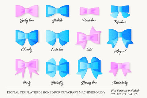 Hair Bow Bundle SVG, Hair Bows Template, Cricut Cut SVG Lifestyle Craft Co 