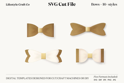 Hair Bow Bundle SVG, Hair Bows Template, Cricut Cut SVG Lifestyle Craft Co 
