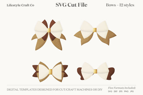 Hair Bow Bundle SVG, Hair Bows Template, Cricut Cut SVG Lifestyle Craft Co 