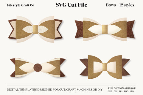 Hair Bow Bundle SVG, Hair Bows Template, Cricut Cut SVG Lifestyle Craft Co 