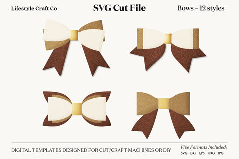 Hair Bow Bundle SVG, Hair Bows Template, Cricut Cut SVG Lifestyle Craft Co 