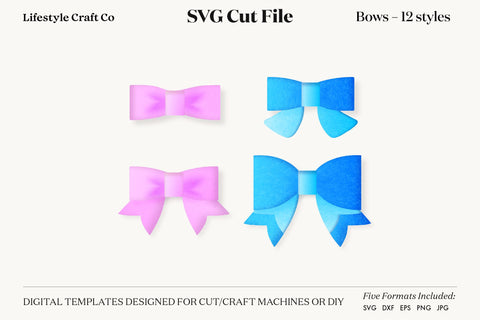 Hair Bow Bundle SVG, Hair Bows Template, Cricut Cut SVG Lifestyle Craft Co 