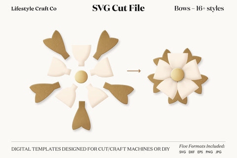 Hair Bow Bundle SVG, Hair Bows Template, Cricut Cut SVG Lifestyle Craft Co 