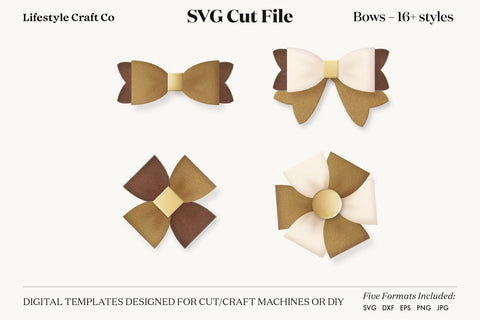 Hair Bow Bundle SVG, Hair Bows Template, Cricut Cut SVG Lifestyle Craft Co 
