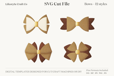 Hair Bow Bundle SVG, Hair Bows Template, Cricut Cut SVG Lifestyle Craft Co 