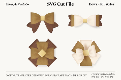 Hair Bow Bundle SVG, Hair Bows Template, Cricut Cut SVG Lifestyle Craft Co 
