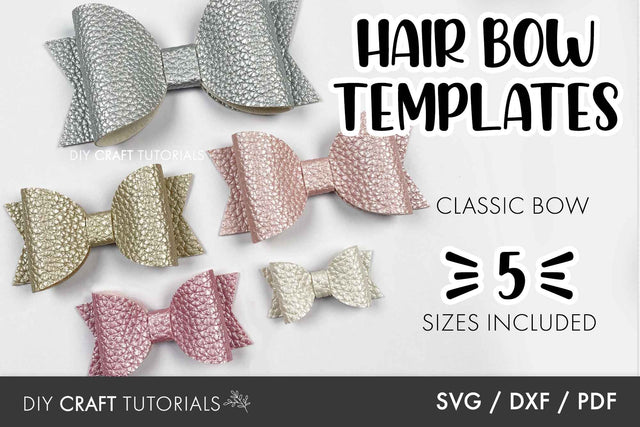 Hair Bow SVG template - 5 Sizes SVG DIY Craft Tutorials 