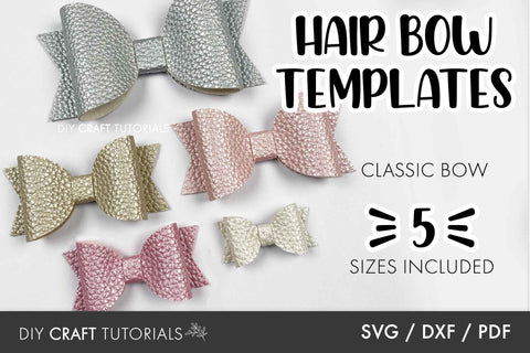 Hair Bow SVG template - 5 Sizes SVG DIY Craft Tutorials 