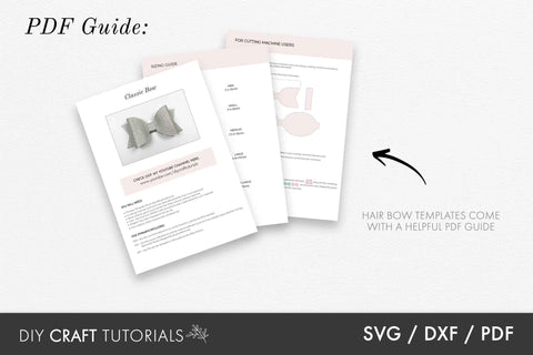 Hair Bow SVG template - 5 Sizes SVG DIY Craft Tutorials 