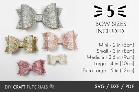 Hair Bow SVG template - 5 Sizes SVG DIY Craft Tutorials 