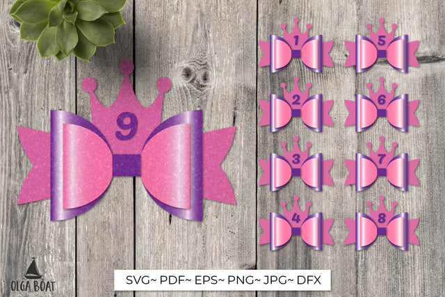 Hair Bow template Birthday Bow svg SVG Olga Boat Design 