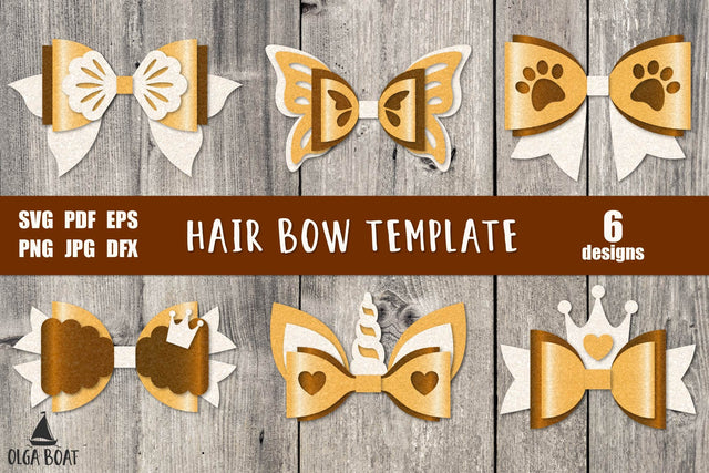 Hair bow template | Hair bow svg bundle SVG Olga Boat Design 