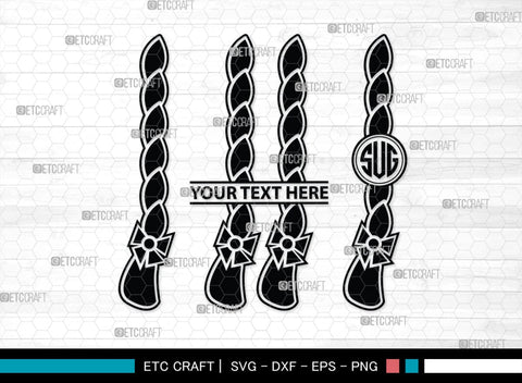 Hair Braided Monogram, Hair Braided Silhouette, Hair Braided SVG, Braided Svg, Braided Hair Svg, Fashion Svg, SB00195 SVG ETC Craft 