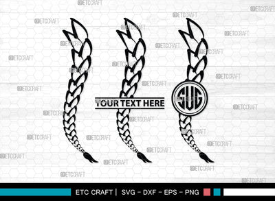 Hair Braided Monogram, Hair Braided Silhouette, Hair Braided SVG, Braided Svg, Braided Hair Svg, Fashion Svg, SB00195 SVG ETC Craft 