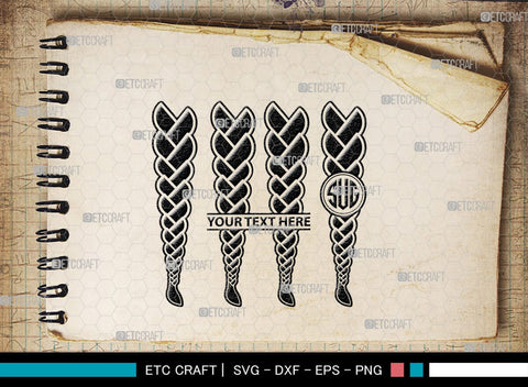 Hair Braided Monogram, Hair Braided Silhouette, Hair Braided SVG, Braided Svg, Braided Hair Svg, Fashion Svg, SB00195 SVG ETC Craft 
