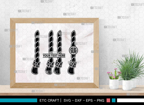 Hair Braided Monogram, Hair Braided Silhouette, Hair Braided SVG, Braided Svg, Braided Hair Svg, Fashion Svg, SB00195 SVG ETC Craft 