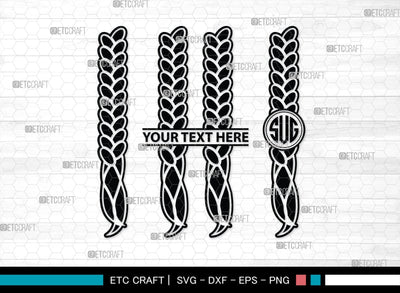 Hair Braided Monogram, Hair Braided Silhouette, Hair Braided SVG, Braided Svg, Braided Hair Svg, Fashion Svg, SB00195 SVG ETC Craft 