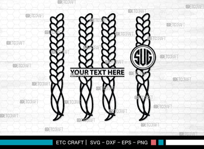 Hair Braided Monogram, Hair Braided Silhouette, Hair Braided SVG, Braided Svg, Braided Hair Svg, Fashion Svg, SB00195 SVG ETC Craft 