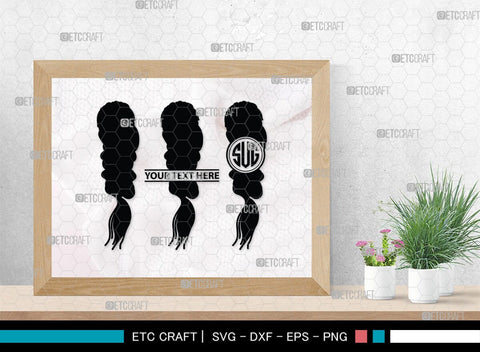 Hair Braided Monogram, Hair Braided Silhouette, Hair Braided SVG, Braided Svg, Braided Hair Svg, Fashion Svg, SB00195 SVG ETC Craft 