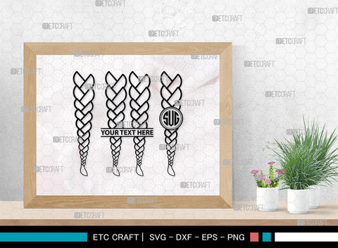 Hair Braided Monogram, Hair Braided Silhouette, Hair Braided SVG, Braided Svg, Braided Hair Svg, Fashion Svg, SB00195 SVG ETC Craft 