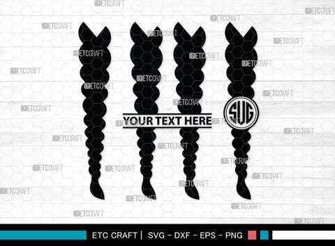 Hair Braided Monogram, Hair Braided Silhouette, Hair Braided SVG, Braided Svg, Braided Hair Svg, Fashion Svg, SB00195 SVG ETC Craft 