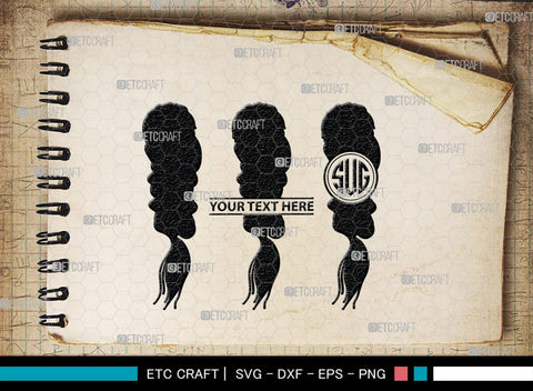 Hair Braided Monogram, Hair Braided Silhouette, Hair Braided SVG, Braided Svg, Braided Hair Svg, Fashion Svg, SB00195 SVG ETC Craft 
