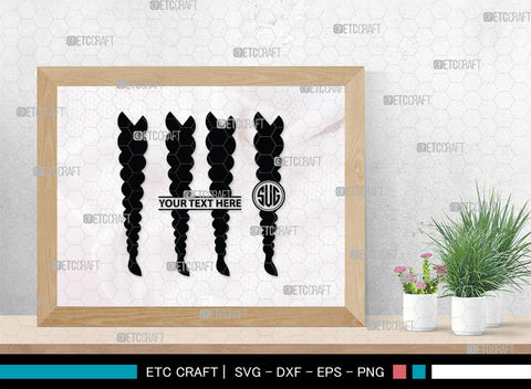 Hair Braided Monogram, Hair Braided Silhouette, Hair Braided SVG, Braided Svg, Braided Hair Svg, Fashion Svg, SB00195 SVG ETC Craft 