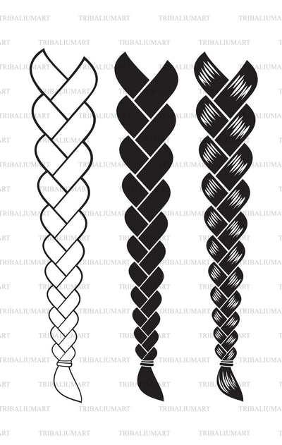 Hair Braided or Hair Braids SVG TribaliumArtSF 