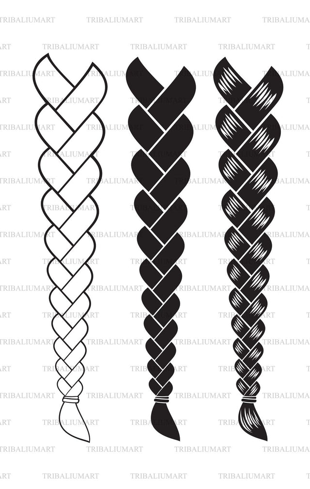 Hair Braided or Hair Braids SVG TribaliumArtSF 