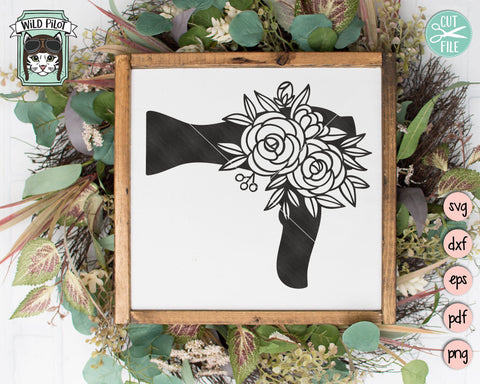 Hair Dresser SVG File, Hair Salon SVG, Floral Scissors SVG, Comb SVG, Blow Dryer SVG Cut File, Scissor Flowers SVG, Hair Stylist SVG File, Hair Dresser Cut File SVG Wild Pilot 