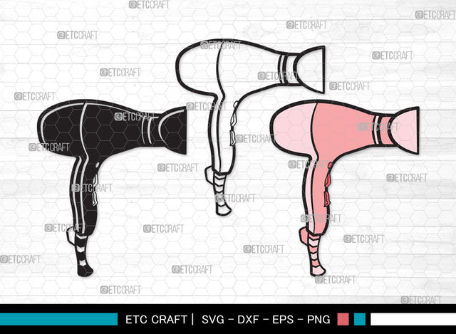 Hair Dryer Clipart SVG | Blow Dryer Svg | Barber Tools Svg | Hair Blower Svg | Hair Stylist Svg | Hair Dryer Clipart SVG ETC Craft 