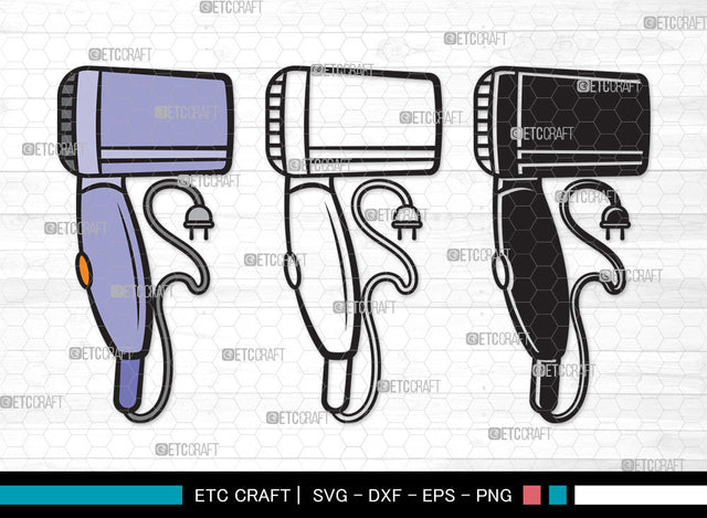 Hair Dryer Clipart SVG | Blow Dryer Svg | Barber Tools Svg | Hair Blower Svg | Hair Stylist Svg | Hair Dryer Clipart SVG ETC Craft 