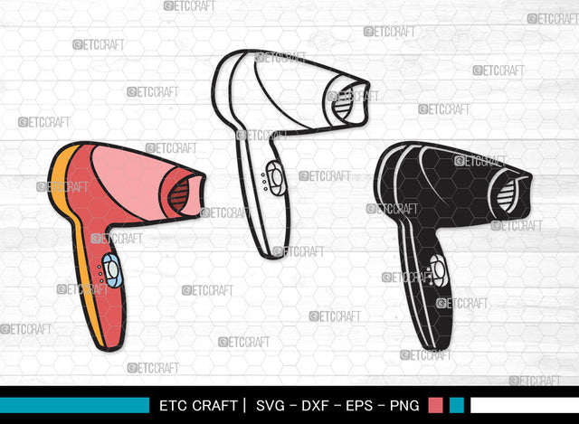 Hair Dryer Clipart SVG | Blow Dryer Svg | Barber Tools Svg | Hair Blower Svg | Hair Stylist Svg | Hair Dryer Clipart SVG ETC Craft 