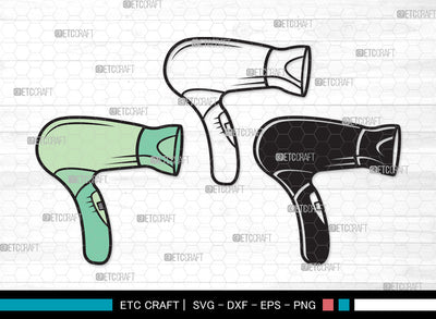 Hair Dryer Clipart SVG | Blow Dryer Svg | Barber Tools Svg | Hair Blower Svg | Hair Stylist Svg | Hair Dryer Clipart SVG ETC Craft 