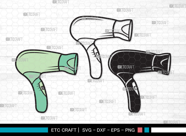 Hair Dryer Clipart SVG | Blow Dryer Svg | Barber Tools Svg | Hair Blower Svg | Hair Stylist Svg | Hair Dryer Clipart SVG ETC Craft 