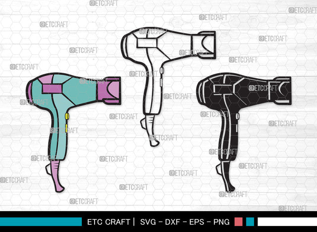Hair Dryer Clipart SVG | Blow Dryer Svg | Barber Tools Svg | Hair Blower Svg | Hair Stylist Svg | Hair Dryer Clipart SVG ETC Craft 