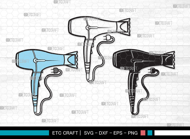 Hair Dryer Clipart SVG | Blow Dryer Svg | Barber Tools Svg | Hair Blower Svg | Hair Stylist Svg | Hair Dryer Clipart SVG ETC Craft 