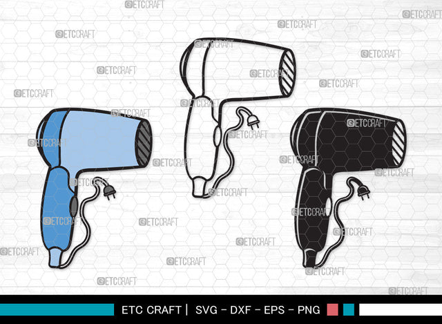Hair Dryer Clipart SVG | Blow Dryer Svg | Barber Tools Svg | Hair Blower Svg | Hair Stylist Svg | Hair Dryer Clipart SVG ETC Craft 